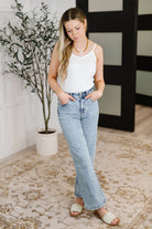Debbie High Rise Stone Wash Straight Fit Jeans - Charming Charlie