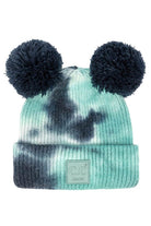 Deep Teal C.C Tie Dye Baby Beanie C.C Rubber Patch Double Yarn Pom, before taking your baby  running out the door into the cool air, you’ll want to reach for this toasty beanie to keep your baby incredibly warm. Accessorize the fun way with this faux fur pom pom hat, it's the autumnal touch you need to finish your outfit in style. Awesome winter gift accessory! Perfect Gift Birthday, Christmas, Stocking Stuffer, Secret Santa, Holiday, Anniversary, Valentine's Day, Loved One.