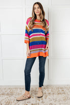 Deep Thoughts Striped Loose Knit Top - Charming Charlie