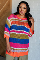 Deep Thoughts Striped Loose Knit Top - Charming Charlie