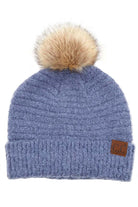 Denim C C Solid Boucle Yarn Beanie Hat With Pom, wear before going outside or into the cool air to stay warm and toasty with enriched luxe. You’ll want to reach for this toasty beanie to keep you incredibly warm in winter. Accessorize the fun way with this yarn beanie hat with pom. It's the autumnal touch you need to finish your outfit in perfect style. Beautiful winter gift accessory!