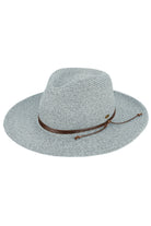 Denim C.C String Trim Band Panama Sun Hat offers stylish protection under the sun. Its sturdy construction and wide brim provide shade, and its string trim band adds a touch of sophistication. Perfect for any outdoor activity, ensuring both fashion and functionality.