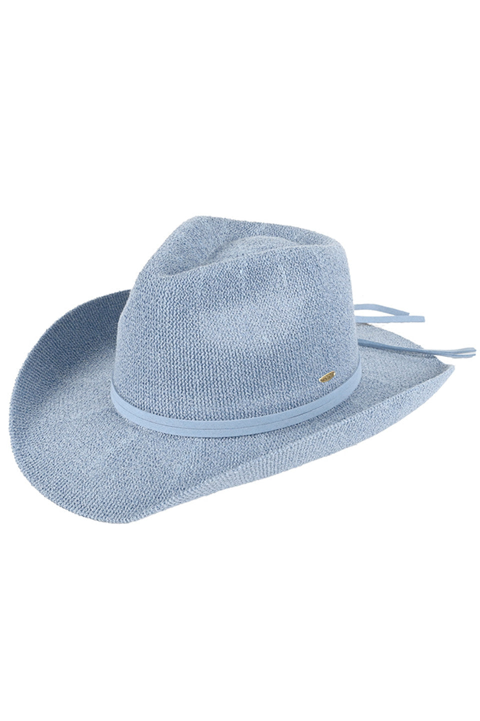 Denim C.C Terry Cloth Band Trim Cowboy Hat offers both style and functionality. The terry cloth band adds a touch of comfort to the classic cowboy hat design. Perfect for protecting from the sun while staying cool and chic. Made with high-quality materials, this hat is a must-have for any fashion-forward enthusiast.