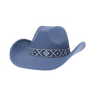 Denim-C.C Aztec Beads Trim Vegan Cowboy Hat is the perfect combination of fashion and functionality. Made with high-quality vegan materials, it features a stylish Aztec beads trim that adds a touch of sophistication to any outfit. Protect yourself from the sun while looking effortlessly chic.