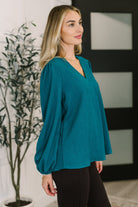 Desk to Dinner V-Neck Balloon Sleeve Blouse - Charming Charlie