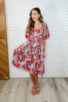 Dewdrop Blooms Puff Sleeve Floral Dress - Charming Charlie