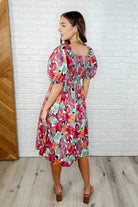 Dewdrop Blooms Puff Sleeve Floral Dress - Charming Charlie