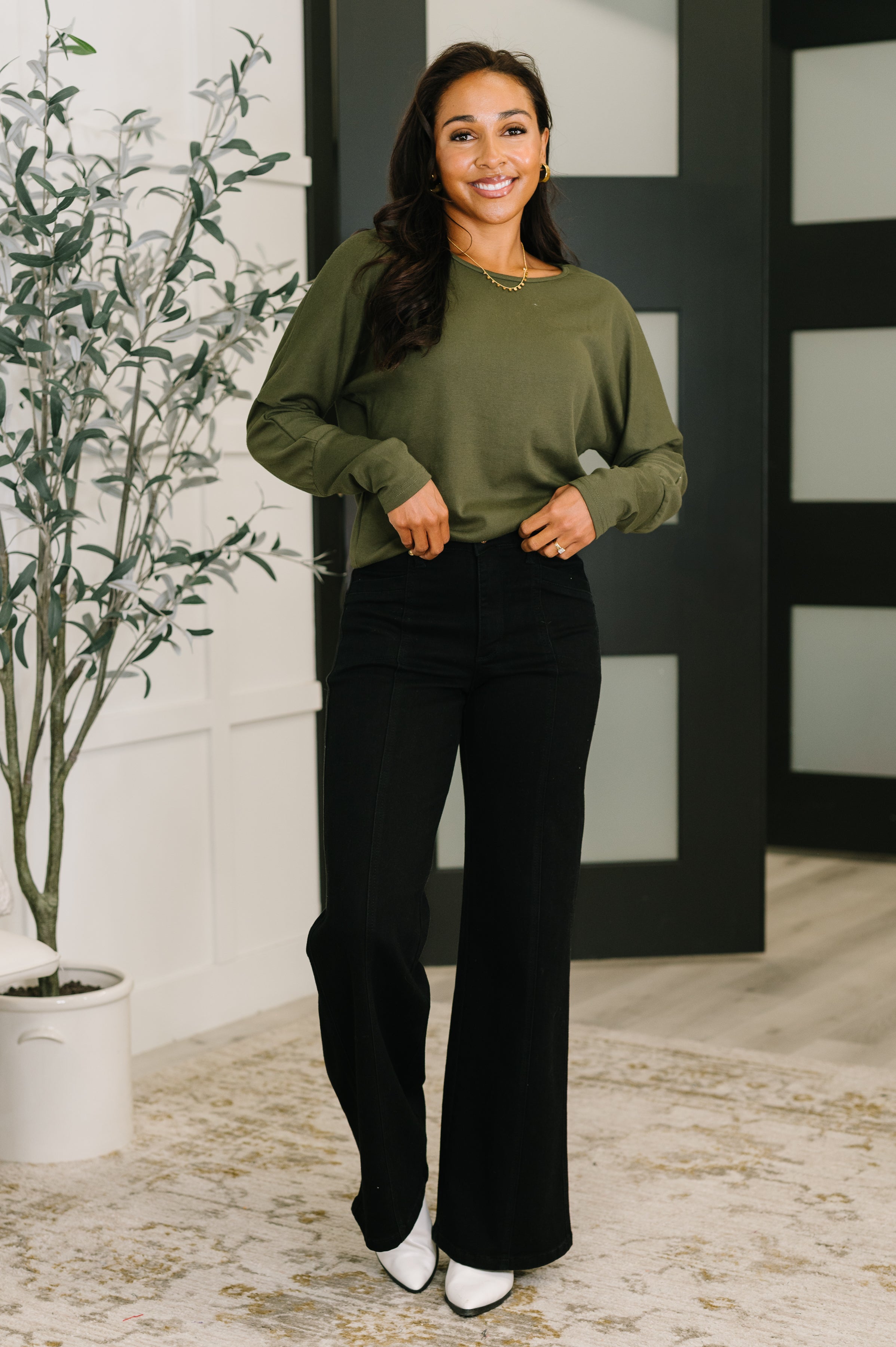 Dinner Plans Dolman Long Sleeve - Charming Charlie