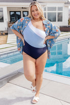 Dominica Color Block Asymmetrical Swimsuit - Charming Charlie