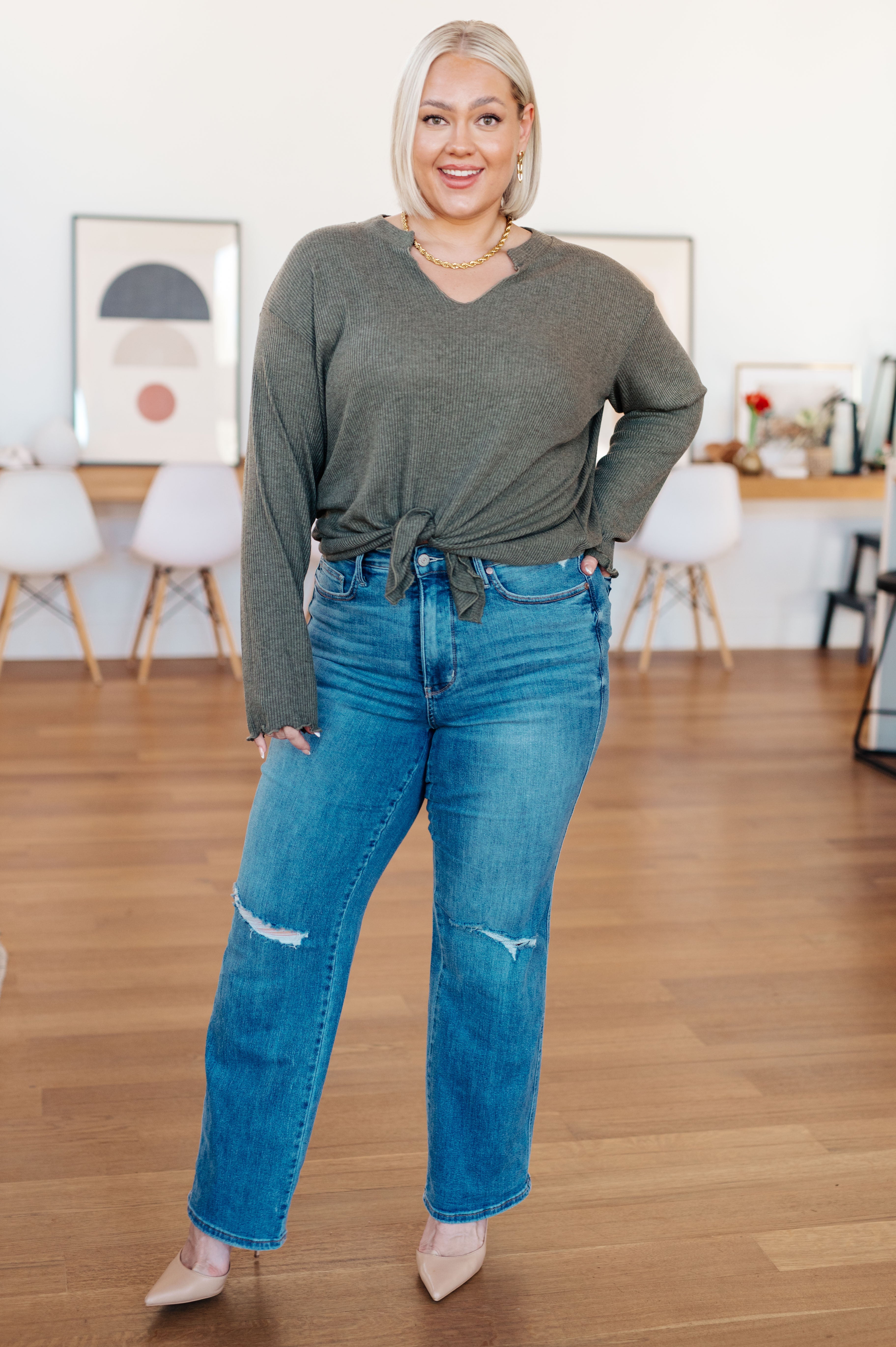 Don't Be Careless Ribbed Knit Top - Charming Charlie