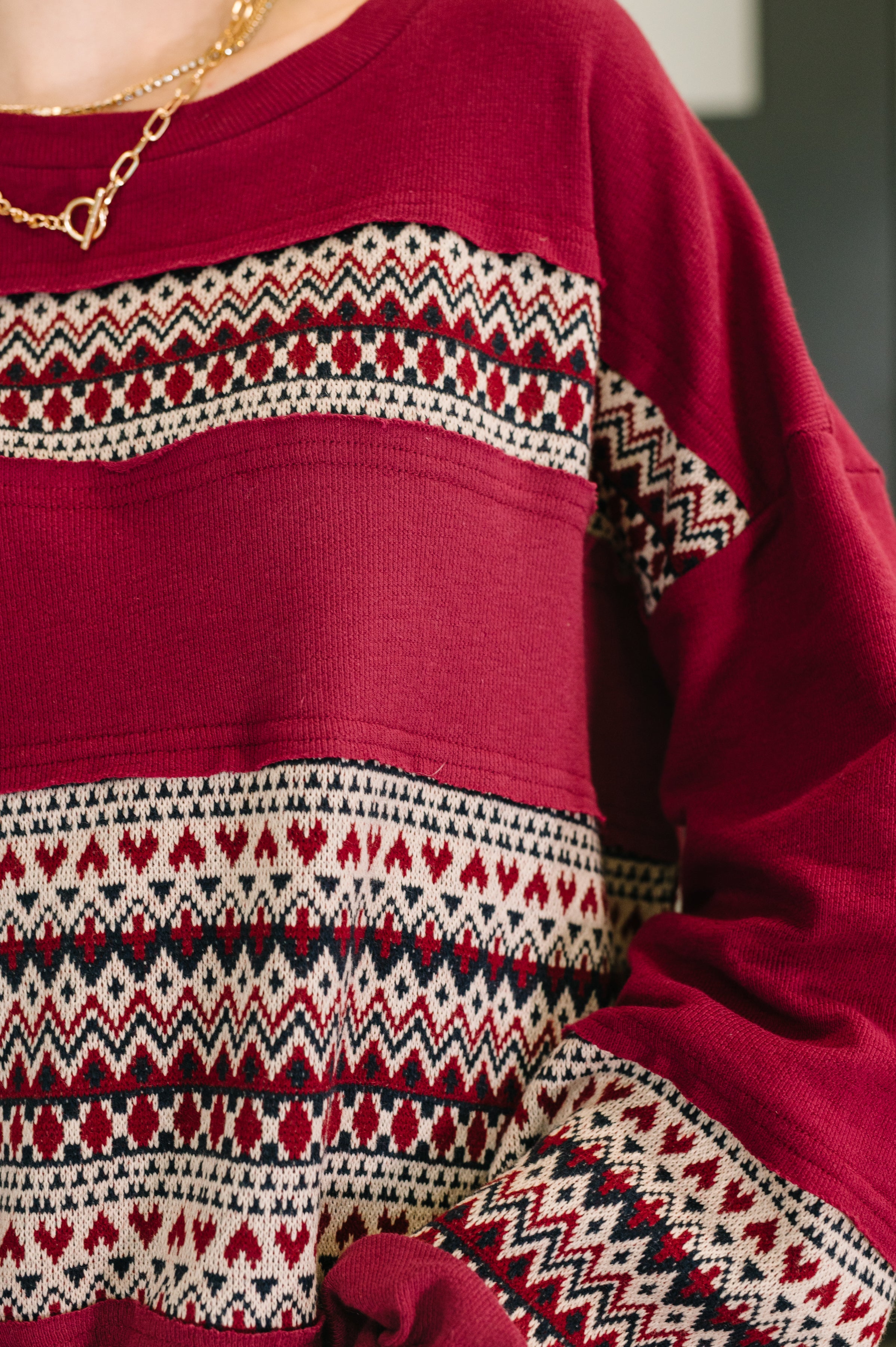 Don't Let Me Miss It Color Block Detail Top - Charming Charlie
