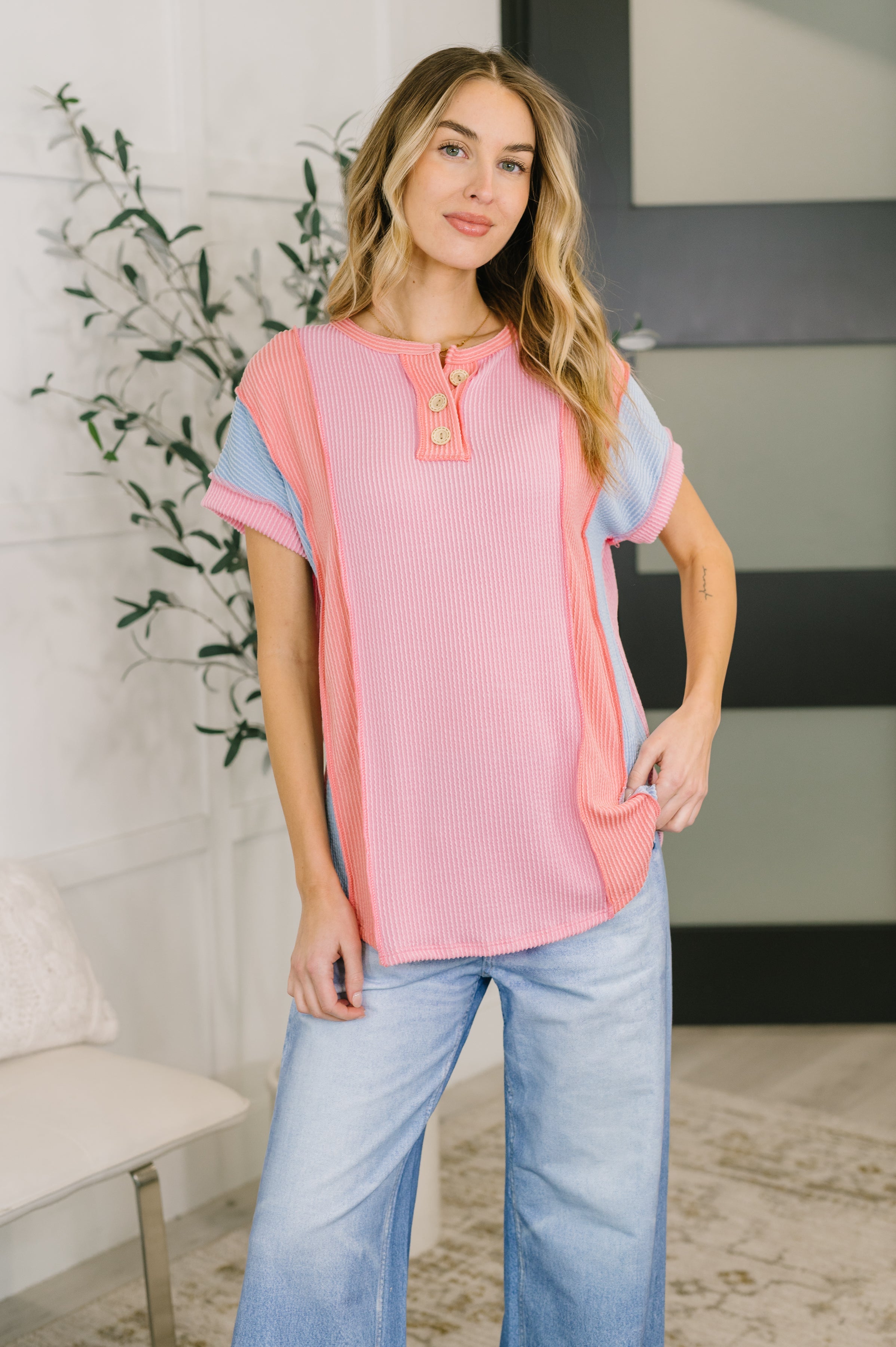 Don't Stop Til' You Get Enough Color Block Top - Charming Charlie