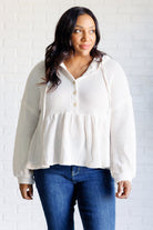 Don't Waffle About Waffle Knit Hoodie - Charming Charlie