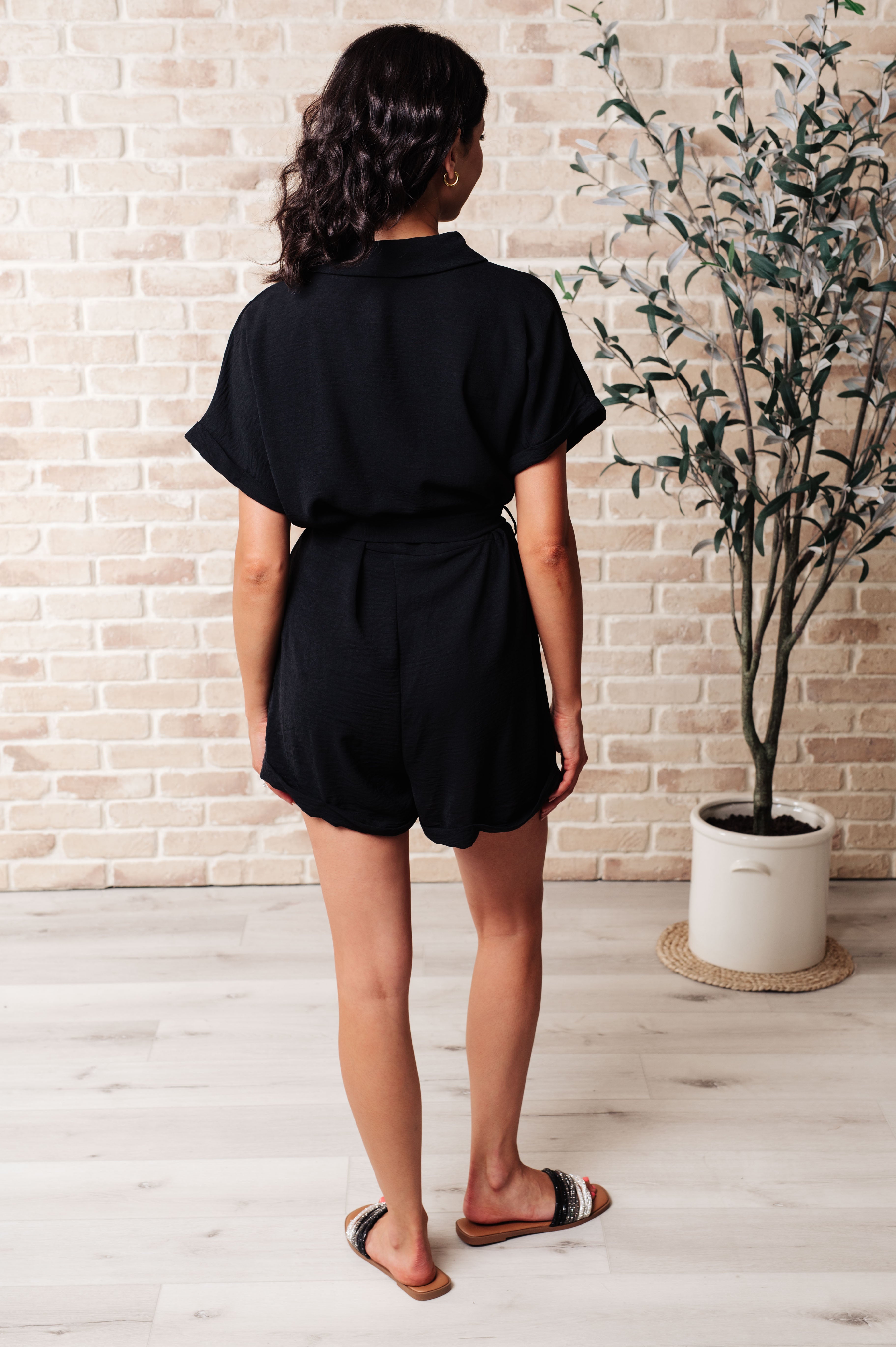 Don't Worry 'Bout a Thing V-Neck Romper - Charming Charlie