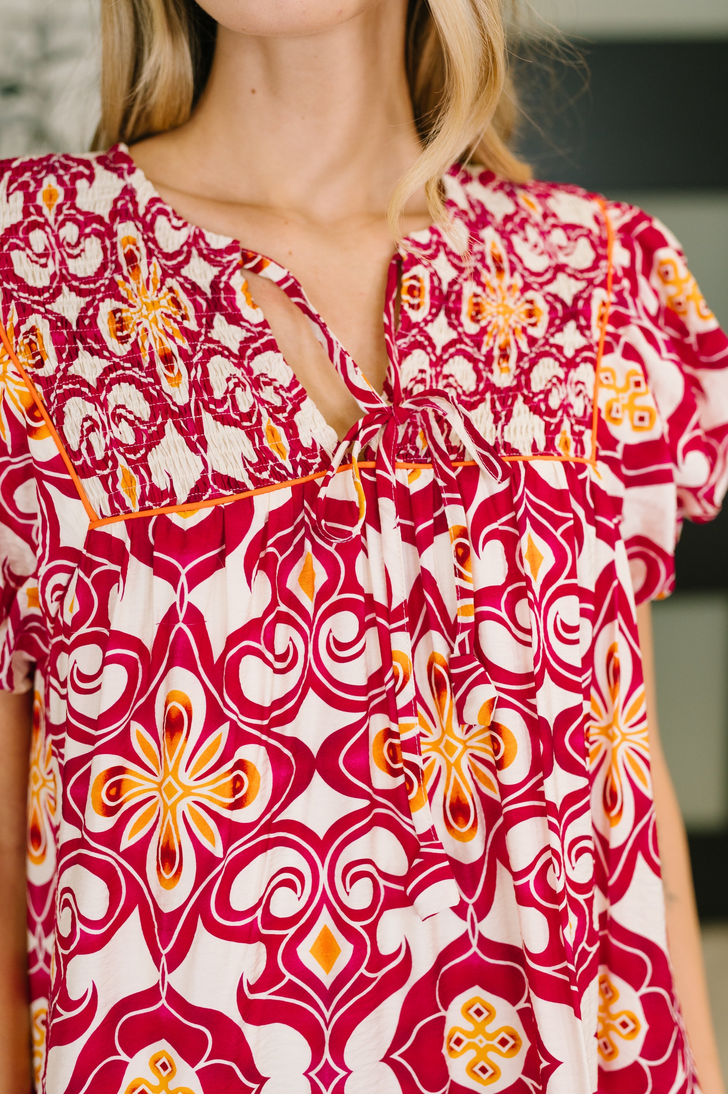 Don't You Go Away Balloon Sleeve Dress - Charming Charlie