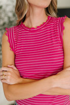 Doodle Me In Lettuce Round Neck Top in Hot Pink - Charming Charlie