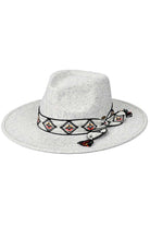 C.C Aztec Trim Band Vegan Felt Panama Hat - Charming Charlie