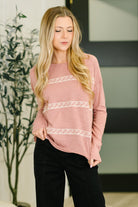 Down to Every Detail Drop Shoulder Long Sleeve in Dusty Rose - Charming Charlie