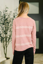 Down to Every Detail Drop Shoulder Long Sleeve in Dusty Rose - Charming Charlie