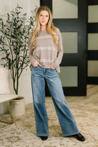 Down to Every Detail Drop Shoulder Long Sleeve in Stone Taupe - Charming Charlie