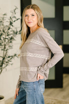 Down to Every Detail Drop Shoulder Long Sleeve in Stone Taupe - Charming Charlie