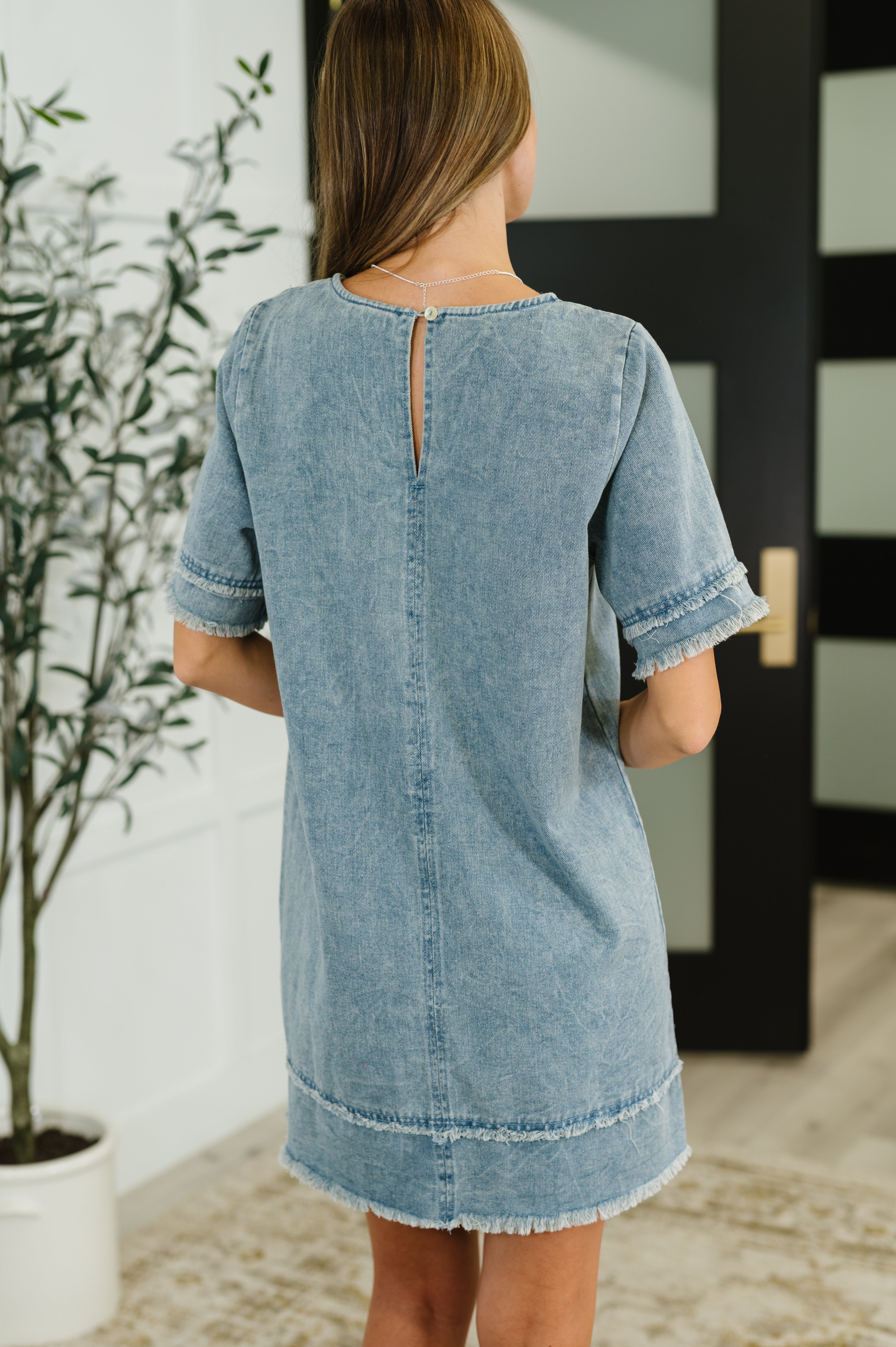 Dressed & Obsessed Chambray T-Shirt Dress in Indigo Dressed & Obsessed Chambray T-Shirt Dress in Indigo