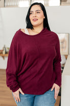 Drive Downtown Dolman Sleeve Top in Wine - Charming Charlie