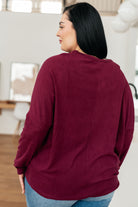 Drive Downtown Dolman Sleeve Top in Wine - Charming Charlie