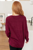 Drive Downtown Dolman Sleeve Top in Wine - Charming Charlie