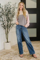 Dual Tones Cable Ribbed Knit Sweater - Charming Charlie