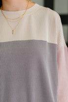 Dual Tones Cable Ribbed Knit Sweater - Charming Charlie