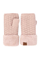 Dusty Rose C.C Smocking Stitch Pattern Fingerless Gloves. Comfortable, soft brushed poly stretch knit, finished with a hint of stretch for comfort and flexibility. Wear as fingerless gloves or cover up as mitten, either way you will love these glitters in soft neutral colors. Perfect Gift Birthday, Christmas, Stocking Stuffer, Secret Santa, Holiday, Anniversary, Valentine's Day, Loved One.