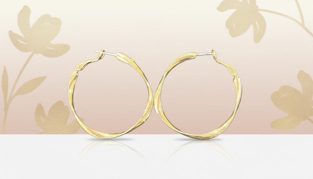 Gold Twisted Hoop Earring - Charming Charlie