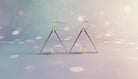 Silver Pyramid Shaped Dangle Earrings With Clear Stone - Charming Charlie
