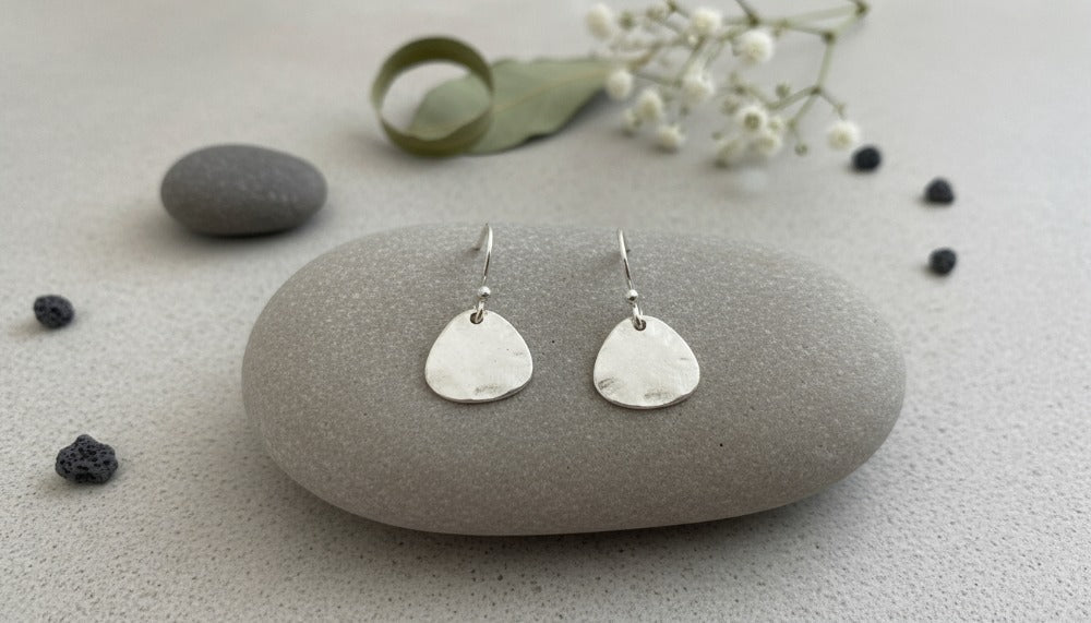 Silver Hammered Tear Drop Earrings - Charming Charlie