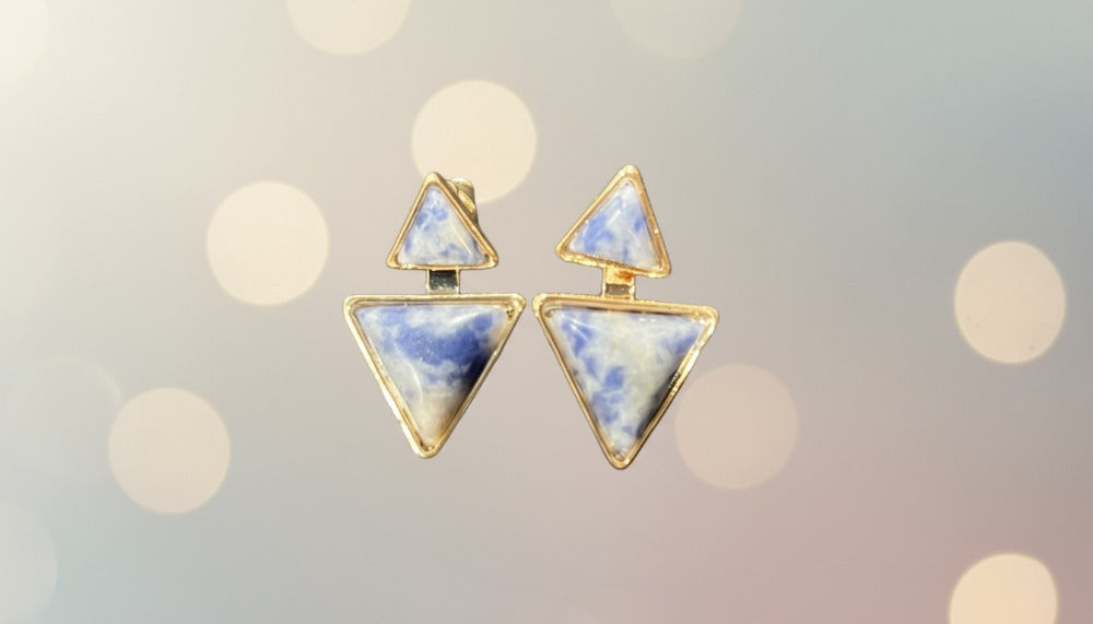 Blue Marble Prism Drop Earrings - Charming Charlie