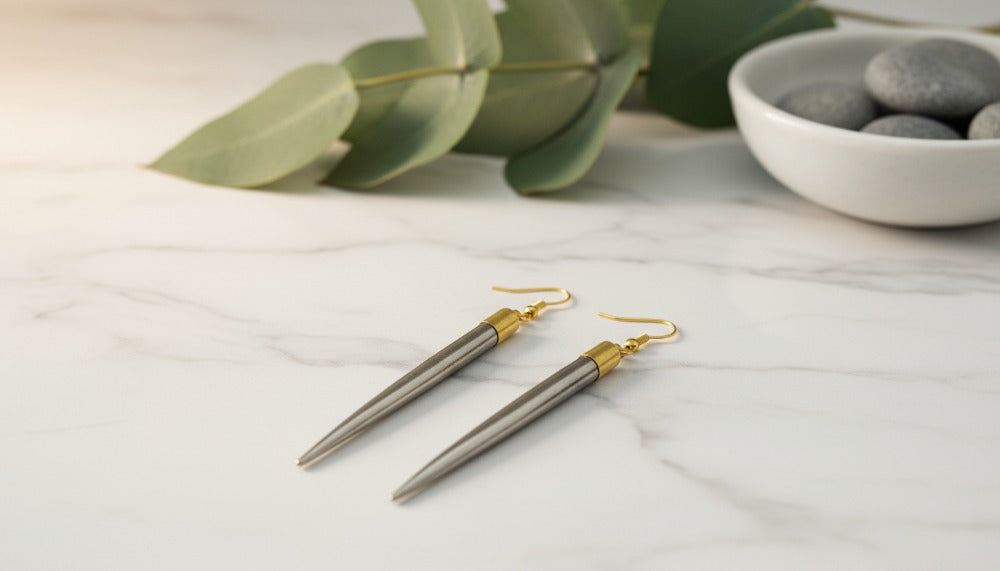 Sleek Steel Drop Earrings - Charming Charlie