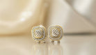Two-Tone Square Studs Earrings - Charming Charlie