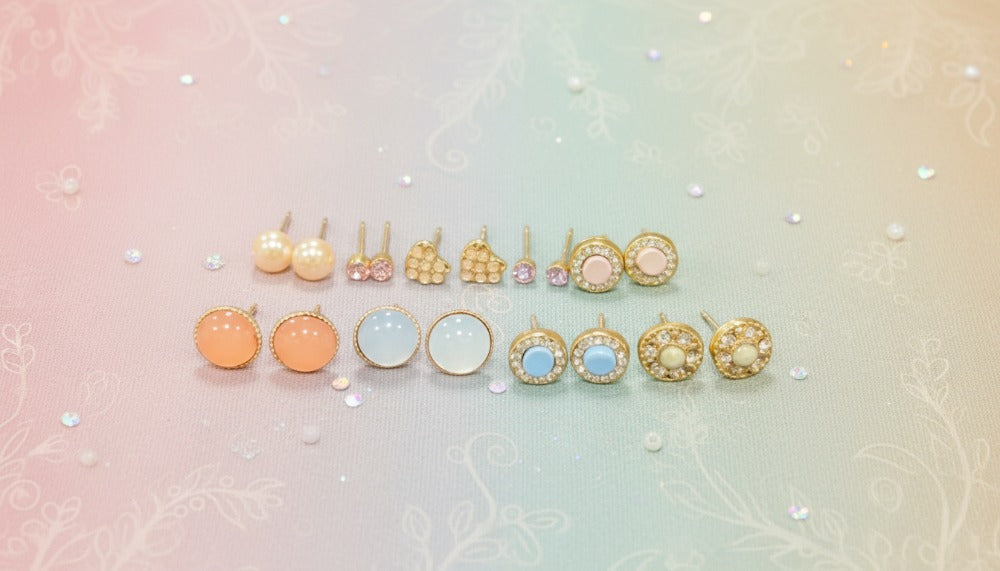 Pastel Pearl & Crystal Set Earrings - Charming Charlie