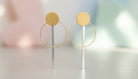 Dual-Tone Circle Drop Earrings - Charming Charlie