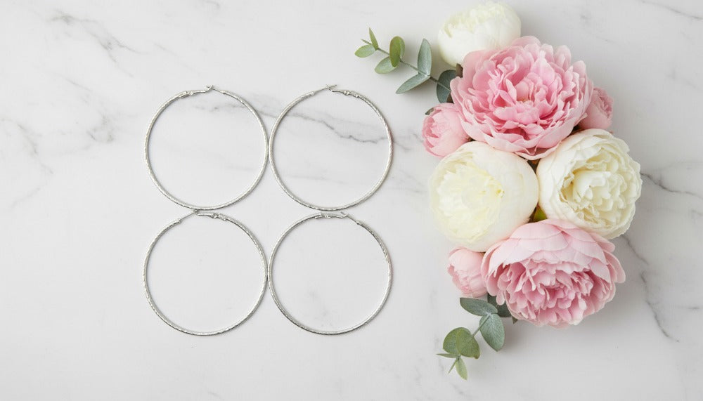 Silver Dangle Hoops Earrings - Charming Charlie