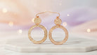 Rose Gold Glitter Hoop Earrings - Charming Charlie