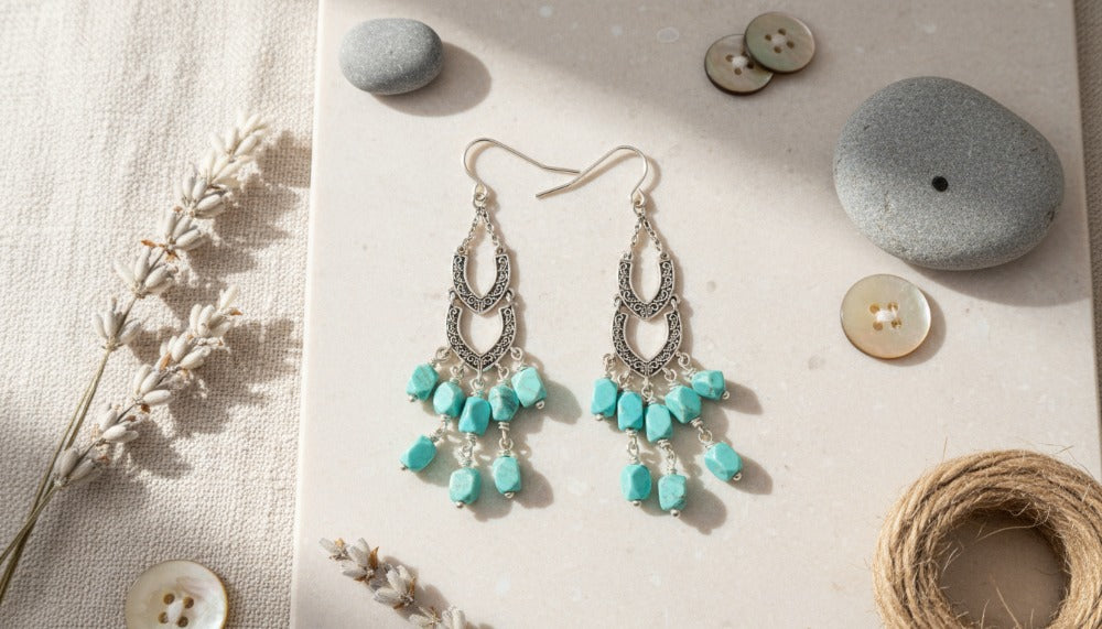 Bohemian Turquoise Drop Earrings - Charming Charlie