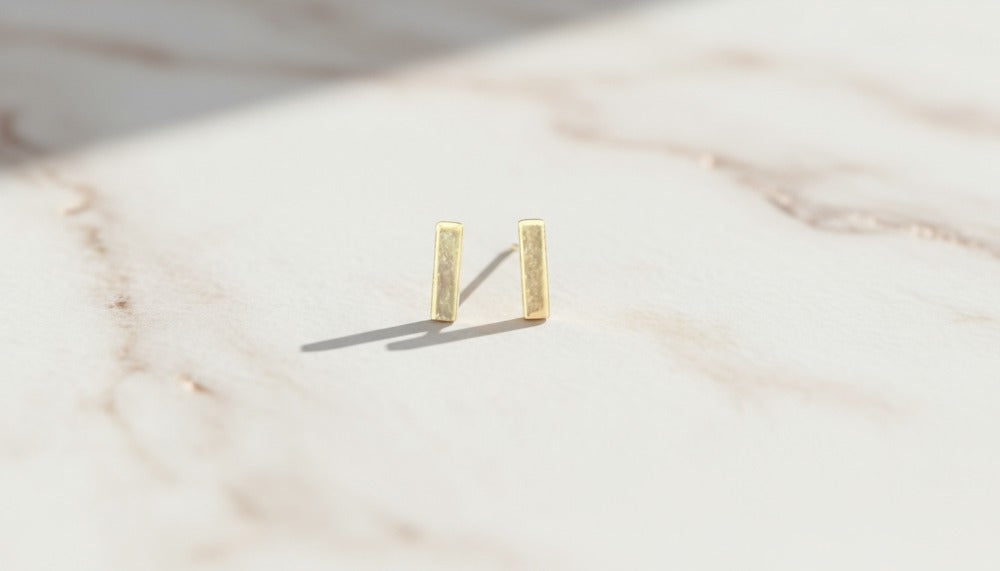 Sleek Gold Bar Earrings - Charming Charlie