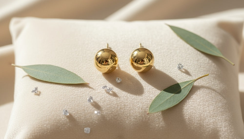 Gold Sphere Studs Earrings - Charming Charlie