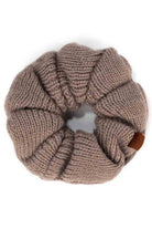 Earth Grey  C.C. Soft Knit Scrunchies provide a stylish and comfortable way to keep your hair in place without causing damage. Made with soft knit material, they are gentle on your hair and perfect for everyday wear. Their scrunchy design also adds a trendy touch to your hairstyle