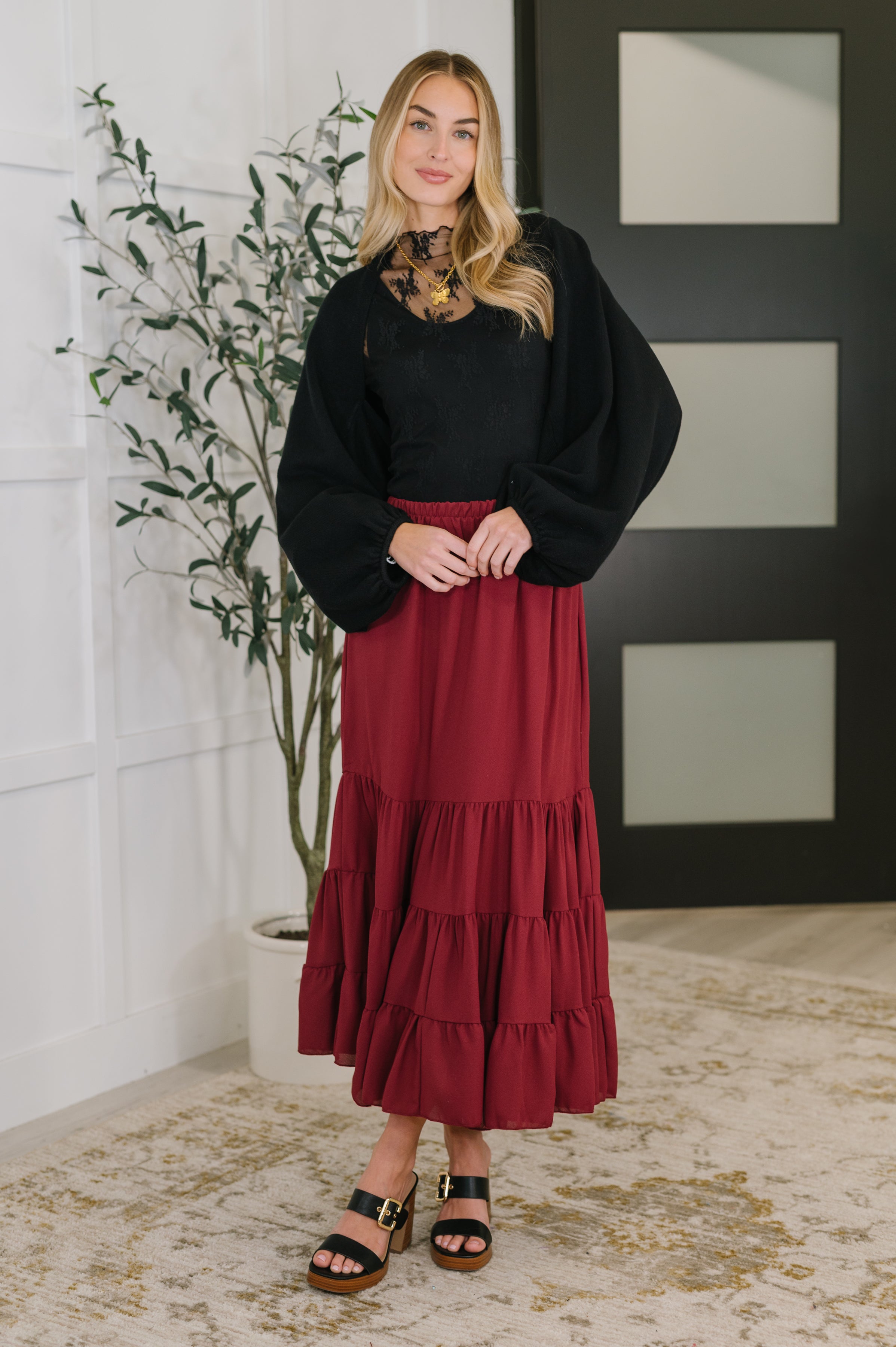Easy Pick Tiered Maxi Skirt - Charming Charlie