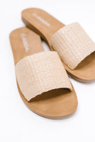 Efron Raffia Woven Slip On Sandal in Bone - Charming Charlie