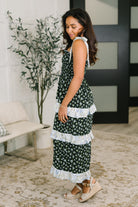 Elegant Edge Tiered Maxi Dress in Navy - Charming Charlie
