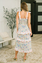 Elegant Edge Tiered Maxi Dress in Sage - Charming Charlie